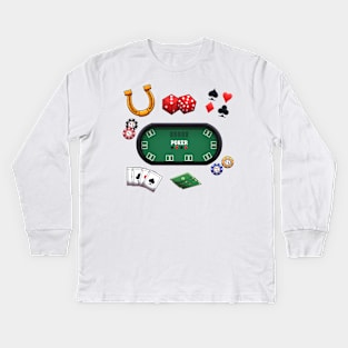 Poker Elements Kids Long Sleeve T-Shirt